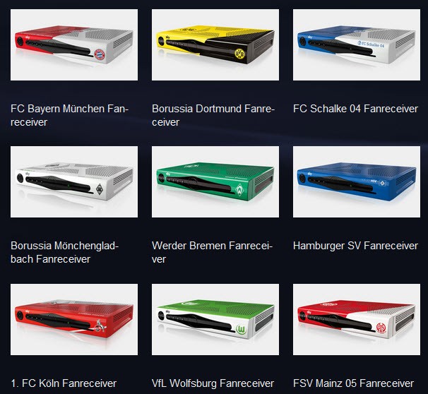 Fanreceiver aller Bundesliga Vereine bei Sky