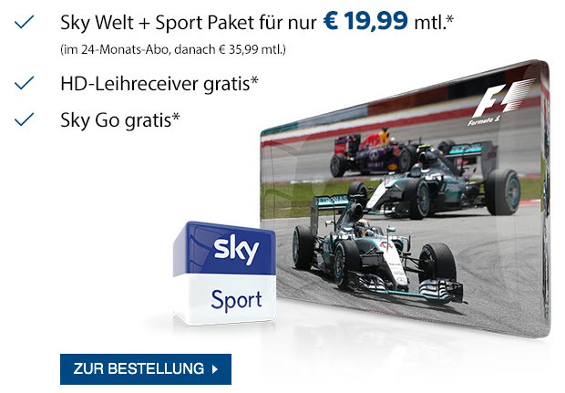 Formel 1 bei Sky bestellen