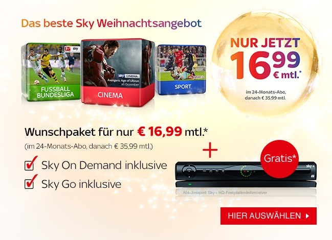 Sky Weihnachtsangebot 2020 Sky Weihnachtsangebot 2020