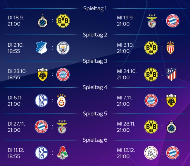 UEFA Champions League / - Gruppenphase - Spiele & Ergebnisse